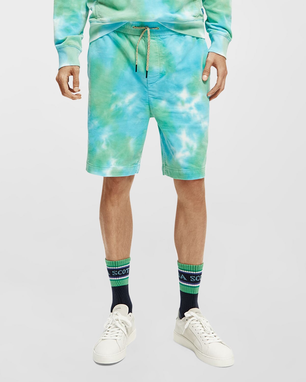 PURPLE Men's Fleece Shorts with TieDye Detail Neiman Marcus