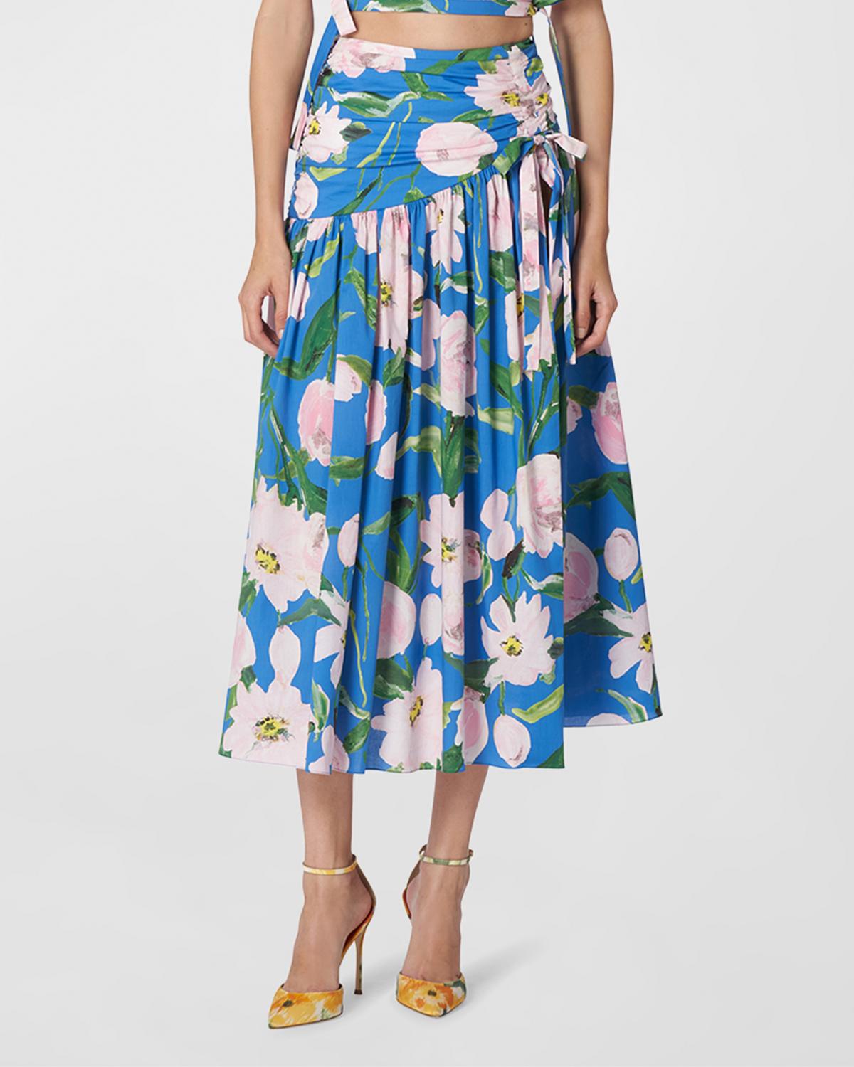 thumbnail image 2 of Milumia Women's Maternity 2 Piece Set - Eyelet Tank Top & Floral Double Slit Skirt 2 of 4