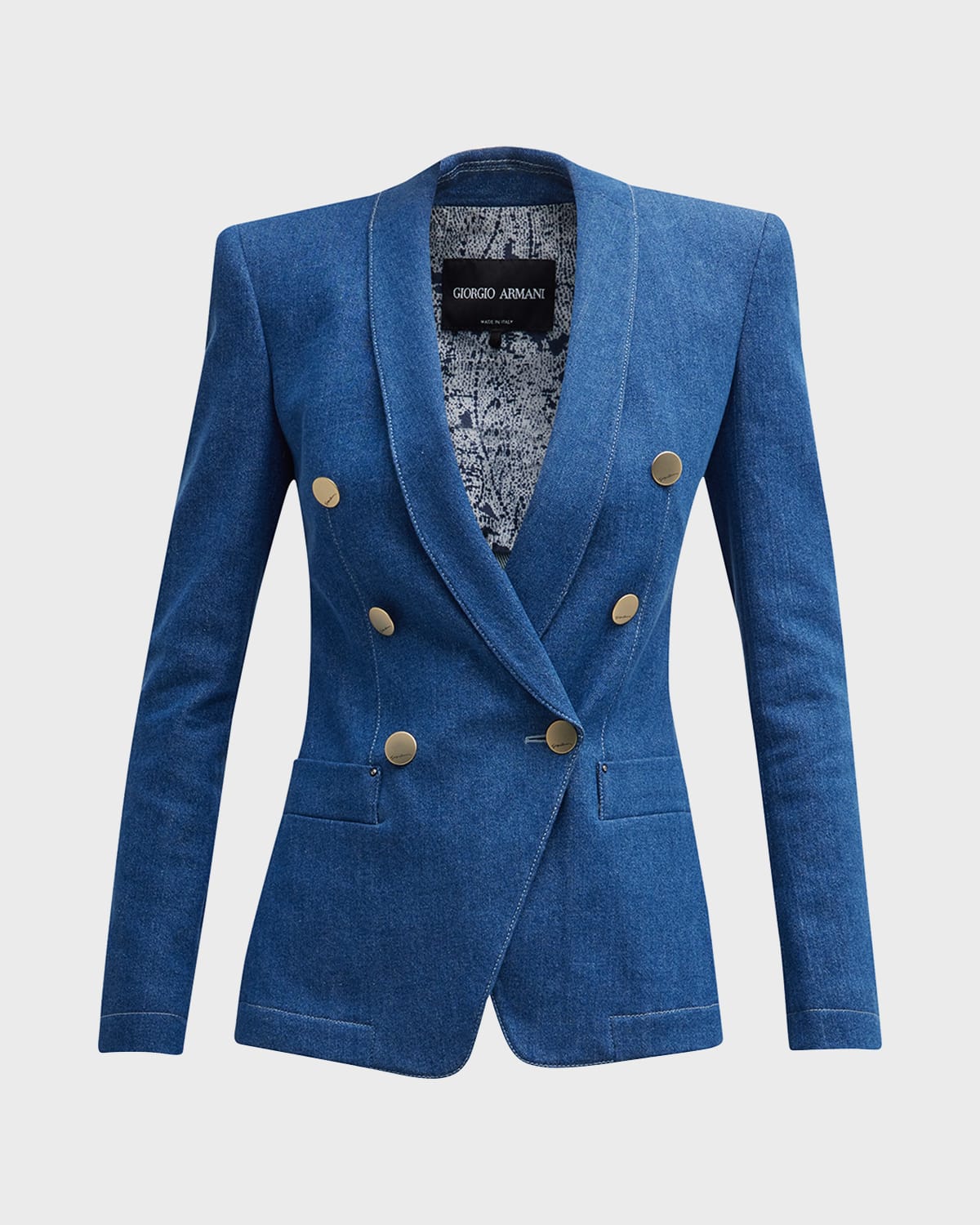 Giorgio Armani Quilted Double-Breasted Blazer Jacket | Neiman Marcus