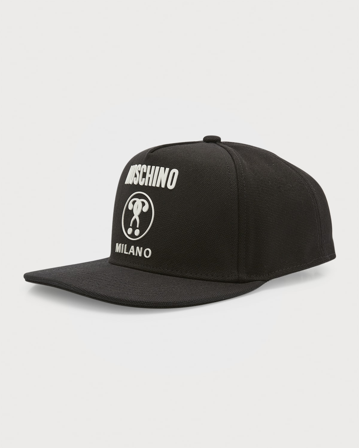 Cappello nero a pescatore in cotone organico con scritta logo bianca