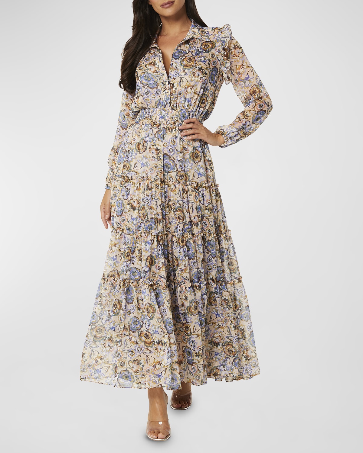 Ruffle Trim Floral Dress main image 0