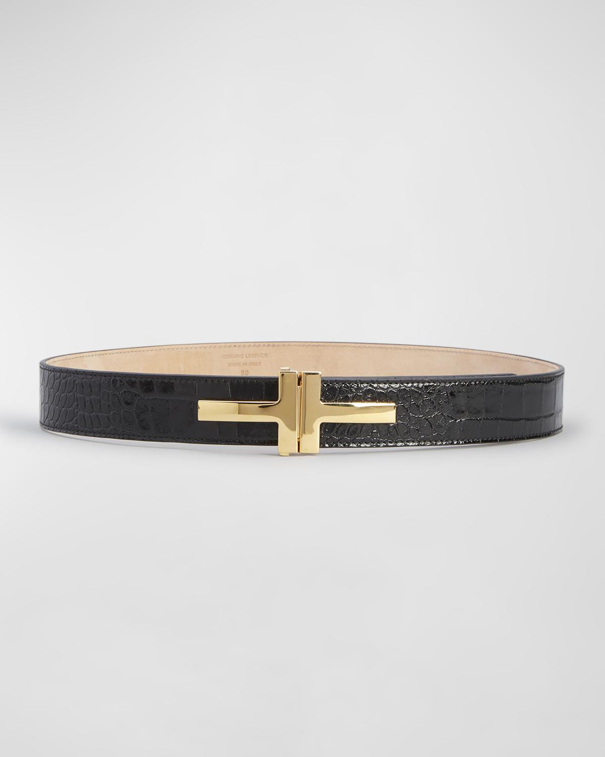 Toteme Double Clasp Leather Belt | Neiman Marcus
