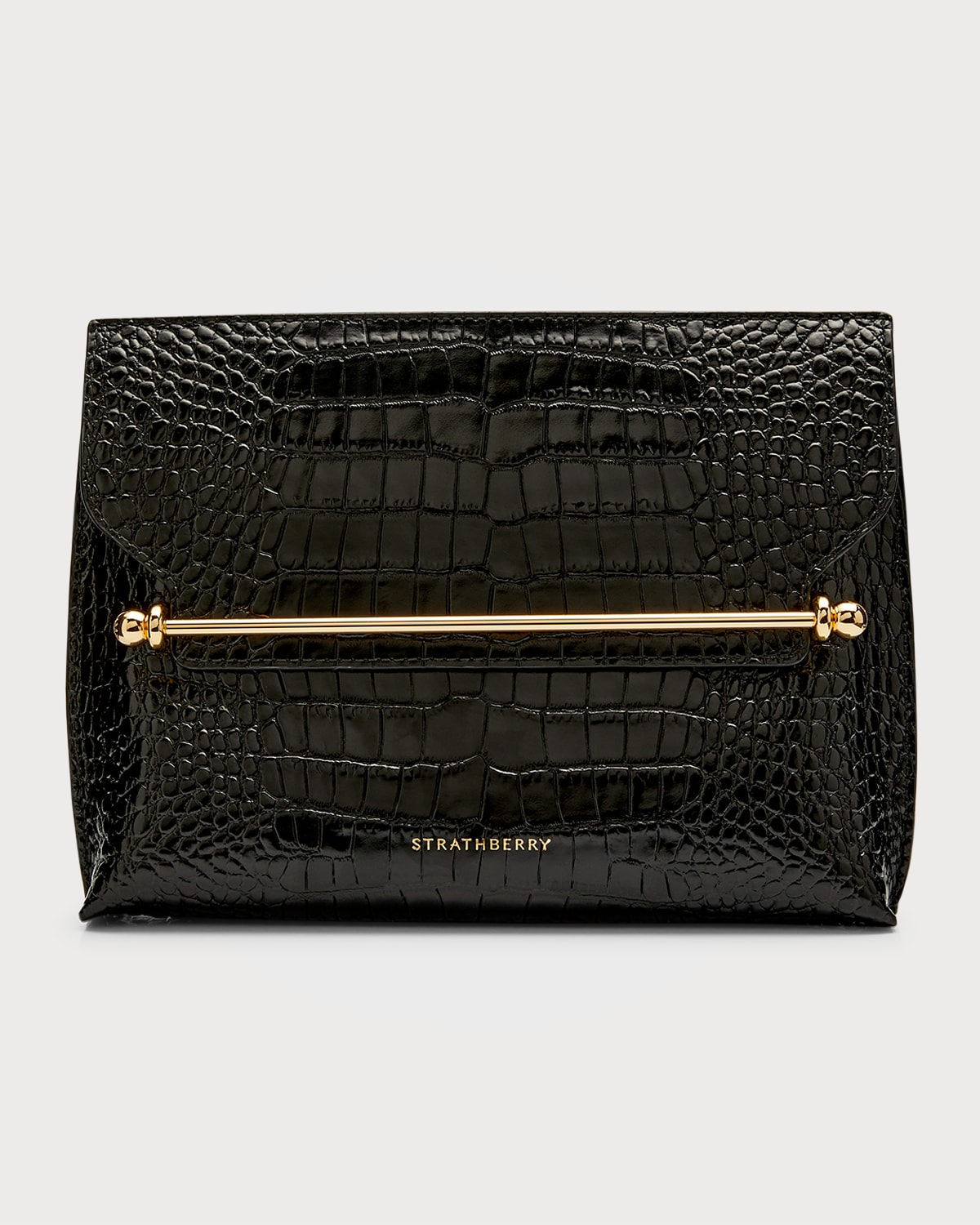 STRATHBERRY Croc-Embossed Leather Chain Shoulder Bag | Neiman Marcus