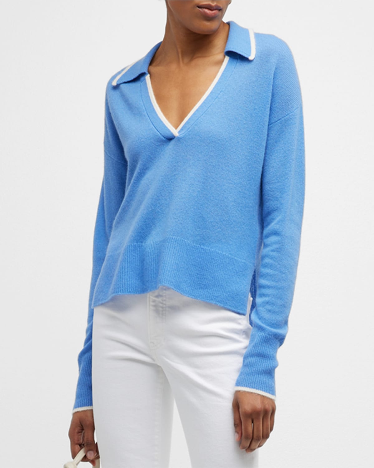 Veronica Beard Zinya V-Neck Sweater | Neiman Marcus