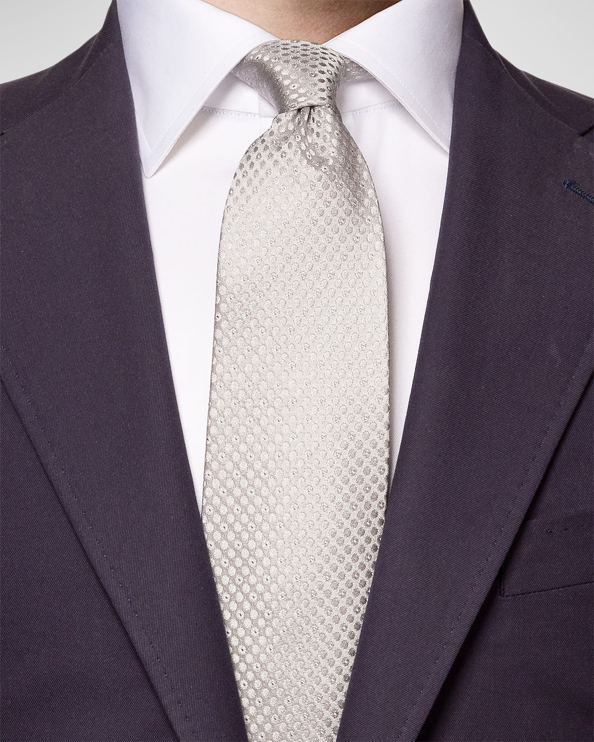Eton Men's Polka Dot Fringe Silk Scarf | Neiman Marcus