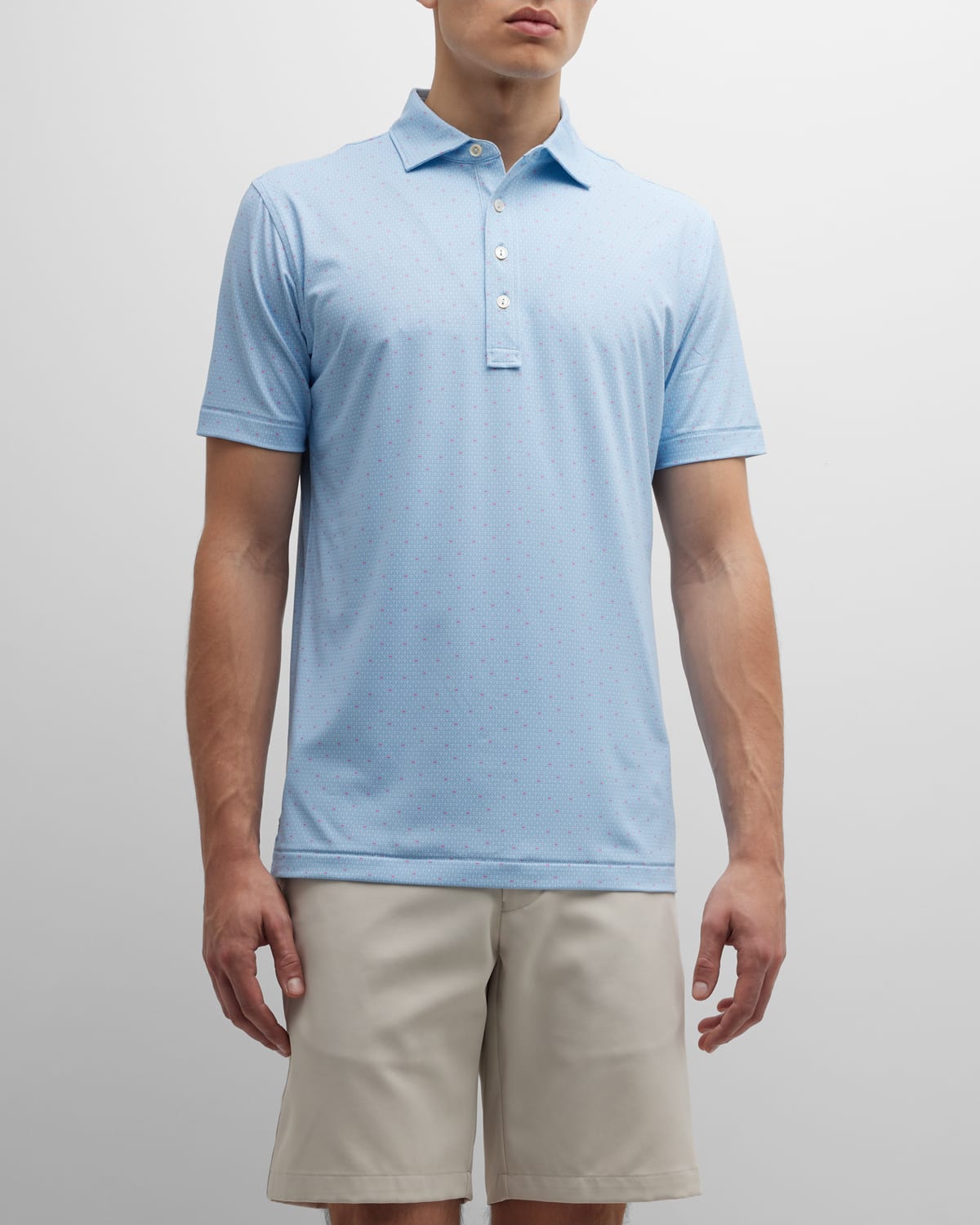 Peter Millar Men's Nautilus Performance Jersey Polo Shirt - Stream Blue