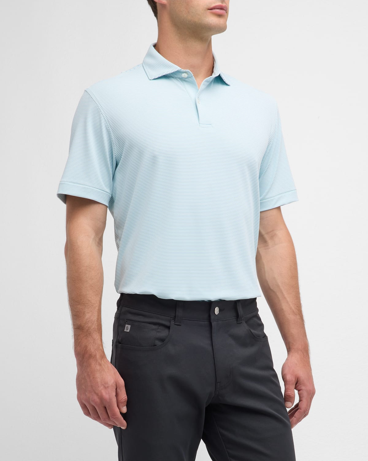 Peter Millar Men's Coastline Performance Jersey Polo Shirt - White