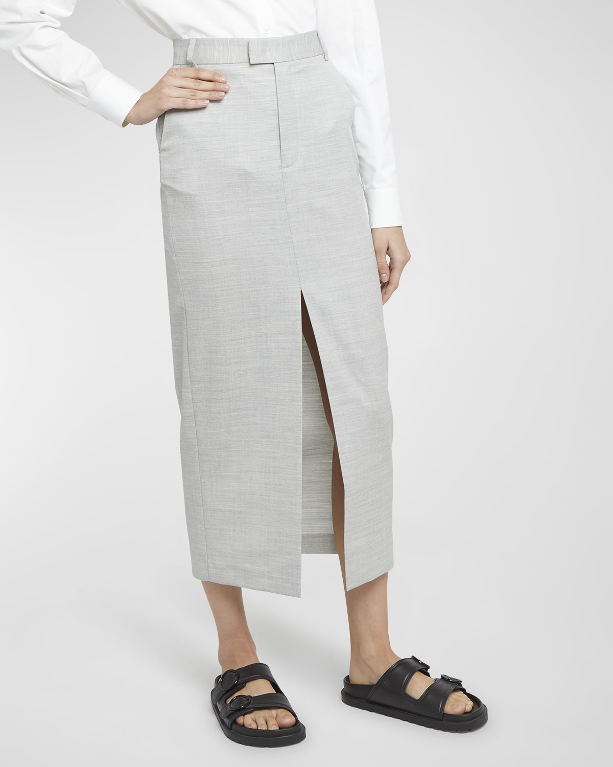 Oceana Color Ankle-Length Pencil Skirt with Side Slit main image 1
