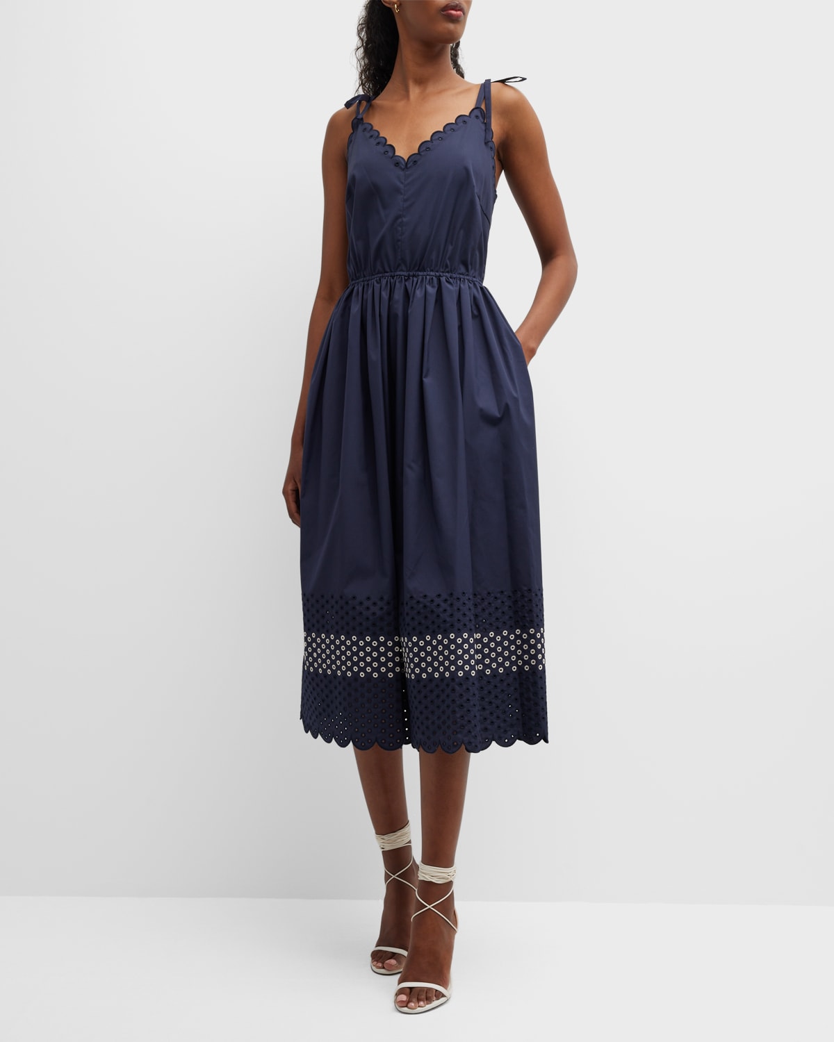Eyelet midi dress main image 1
