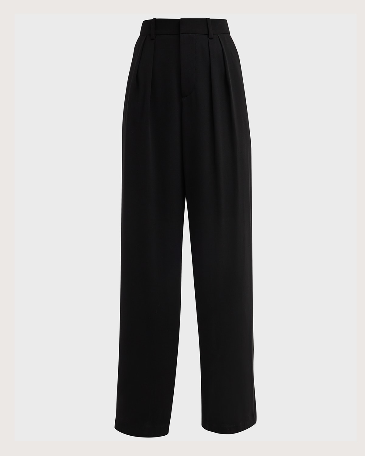 Alice + Olivia Pompey Vegan Leather High-Waist Pleated Trousers ...