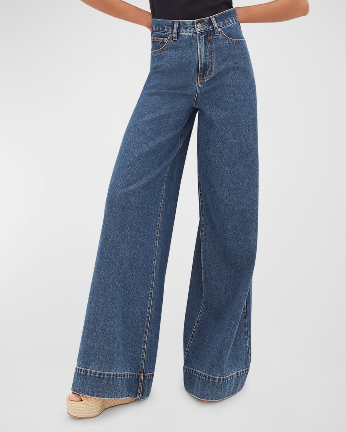 Veronica Beard Jeans Haizley Wide-Leg Jeans | Neiman Marcus