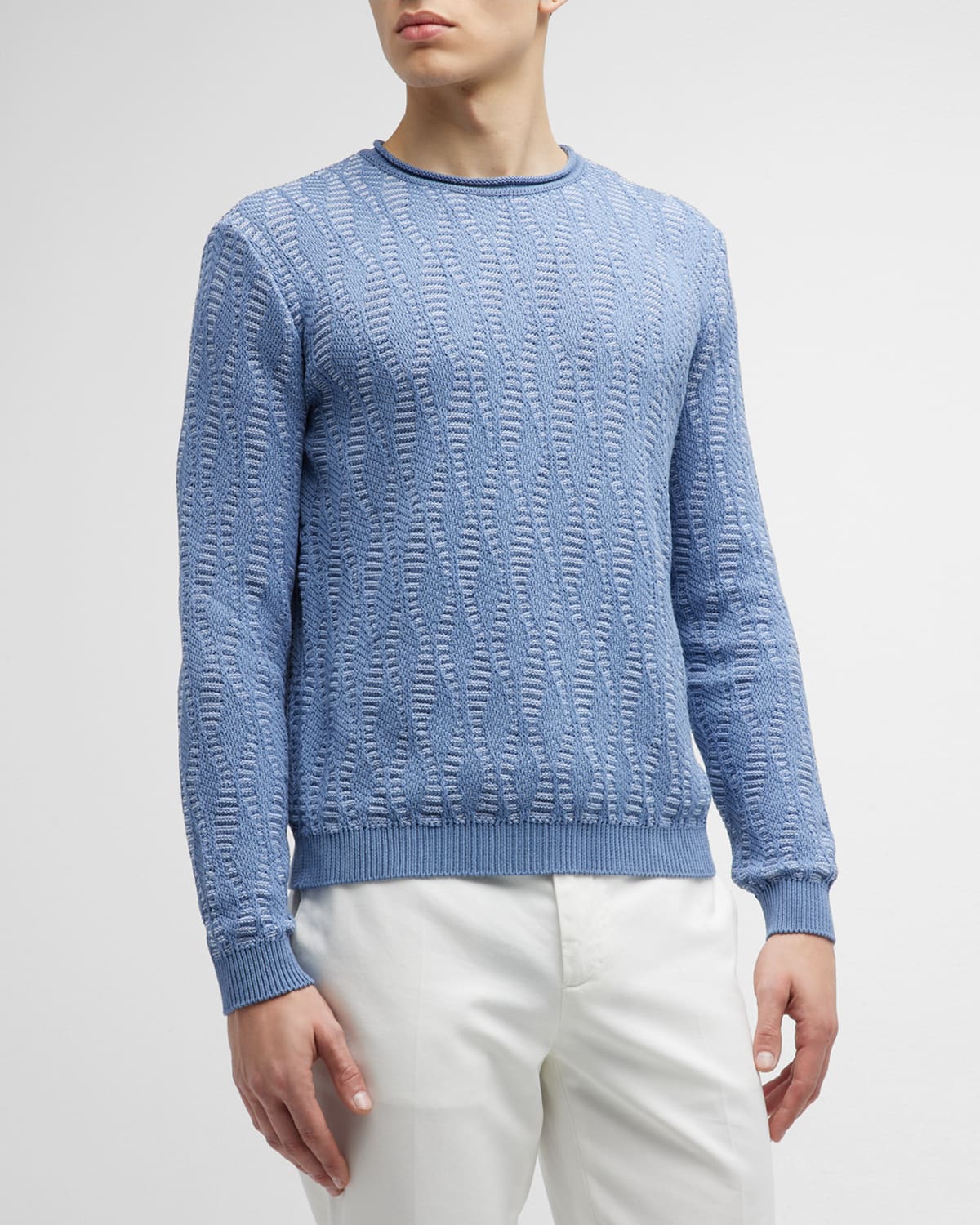 Giorgio Armani Men's Maglia Mohair and Wool Knit Pullover Sweater