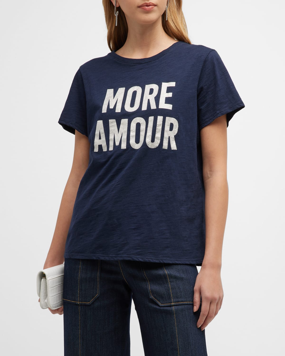 Cinq a Sept Smiling Heart Cotton Graphic Tee | Neiman Marcus