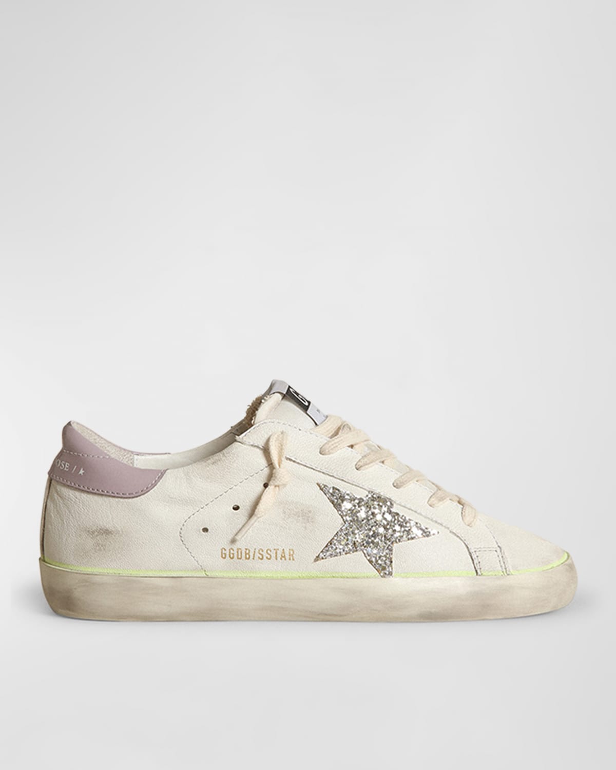 Golden Goose Superstar Leather Glitter Low-Top Sneakers | Neiman Marcus