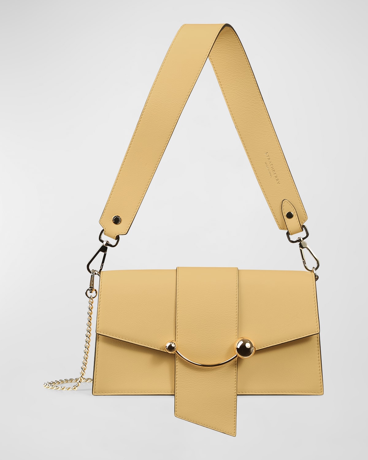 STRATHBERRY Box Crescent Leather Shoulder Bag | Neiman Marcus