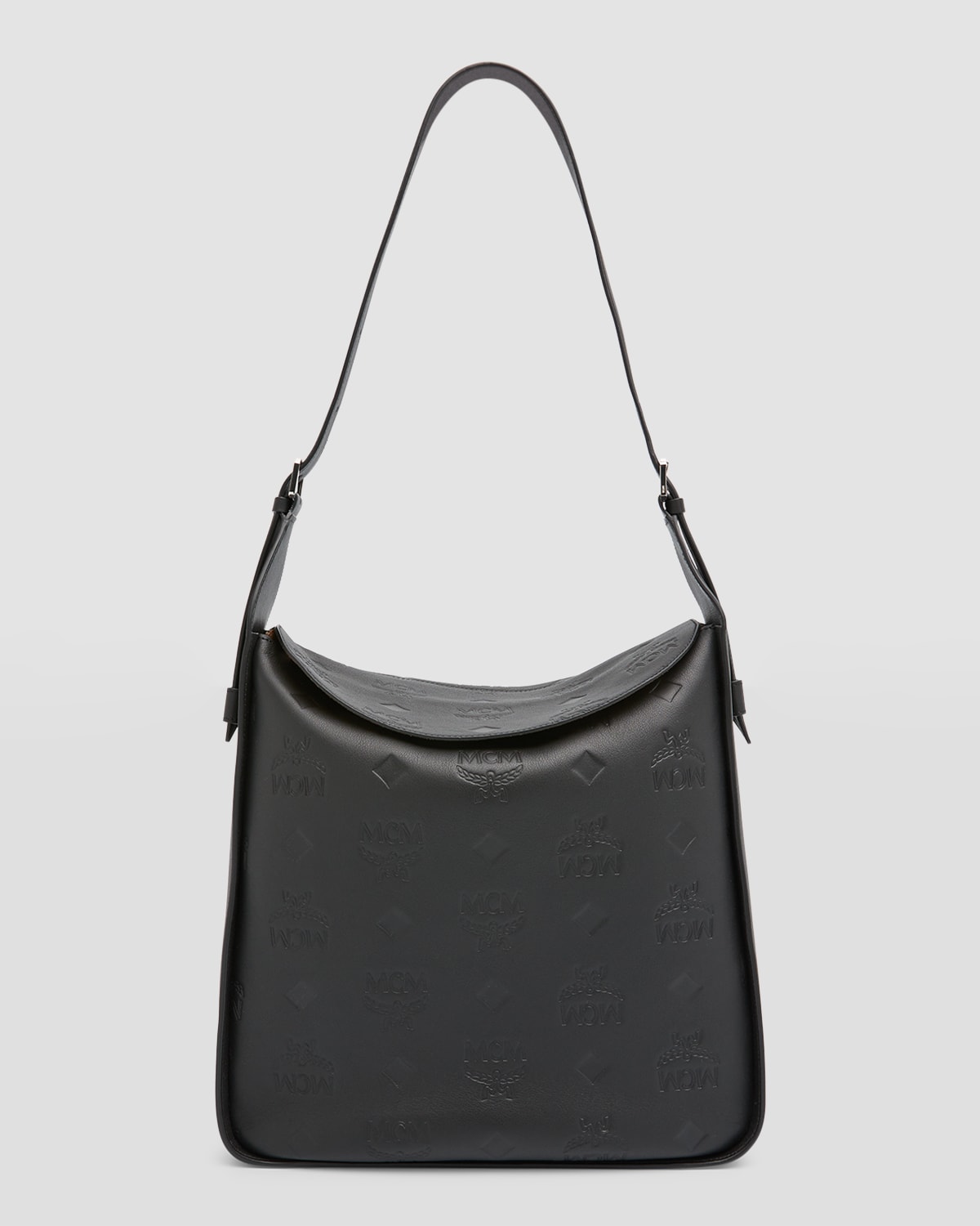 MCM Aren Small Monogram Leather Hobo Bag | Neiman Marcus