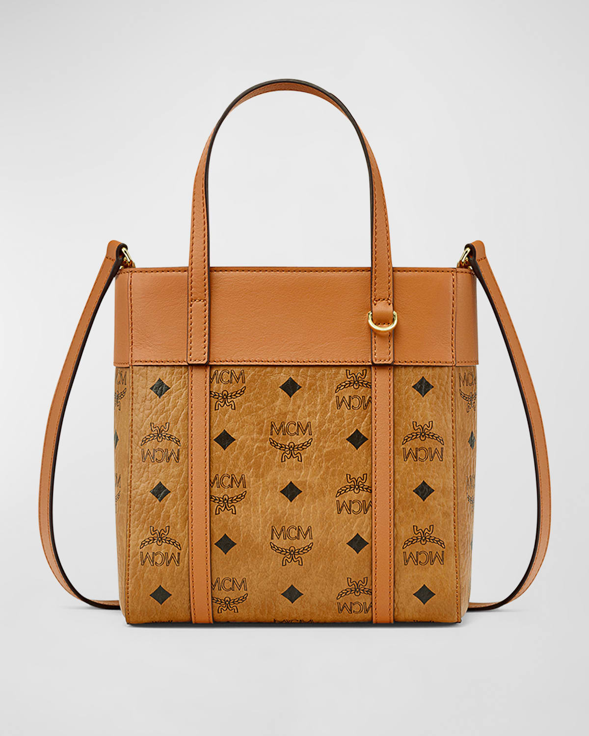 MCM Aren Boston Mini Leather TopHandle Bag Neiman Marcus