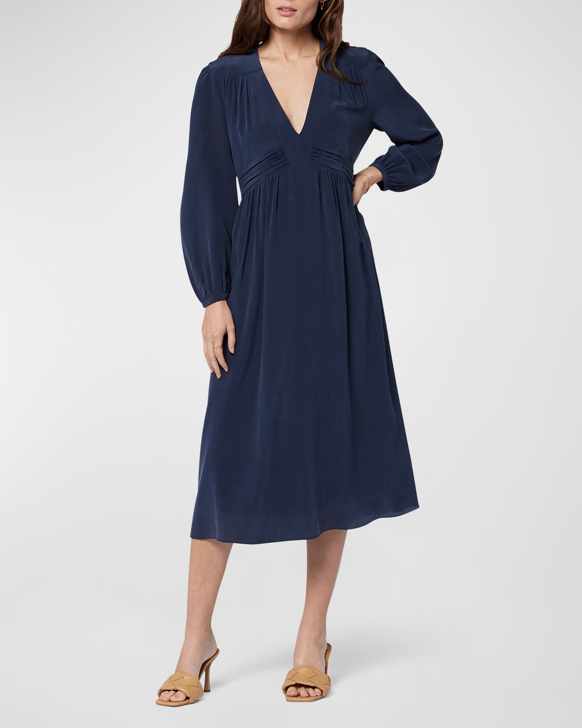 Joie Roussel Printed Silk Midi Dress