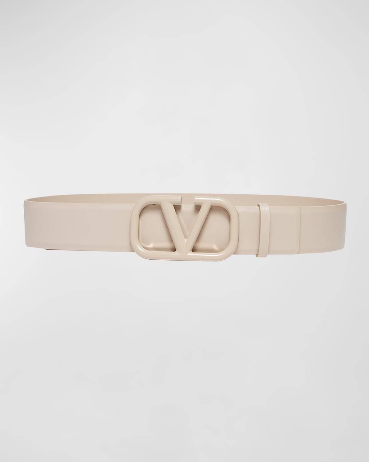Valentino Garavani VLogo 70mm Wide Box Leather Belt Neiman Marcus