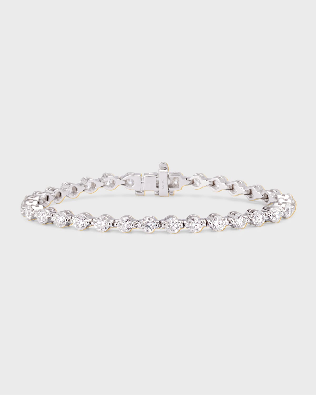 Neiman Marcus Diamonds 18K White Gold Diamond Tennis Bracelet, 7"L, 6