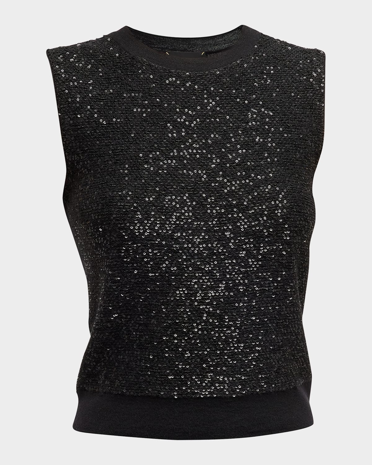 Akris SequinEmbellished Linen Knit Tank Neiman Marcus