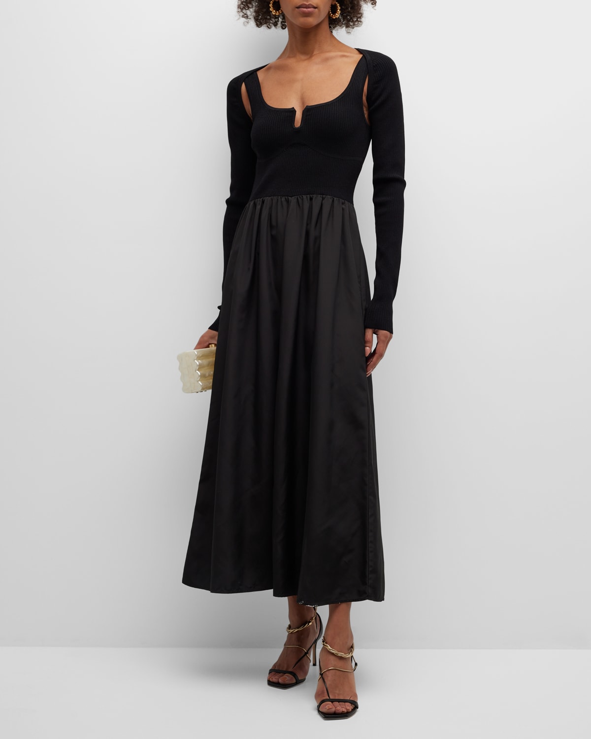 Elleme Devored Mixed Media Maxi Dress Neiman Marcus