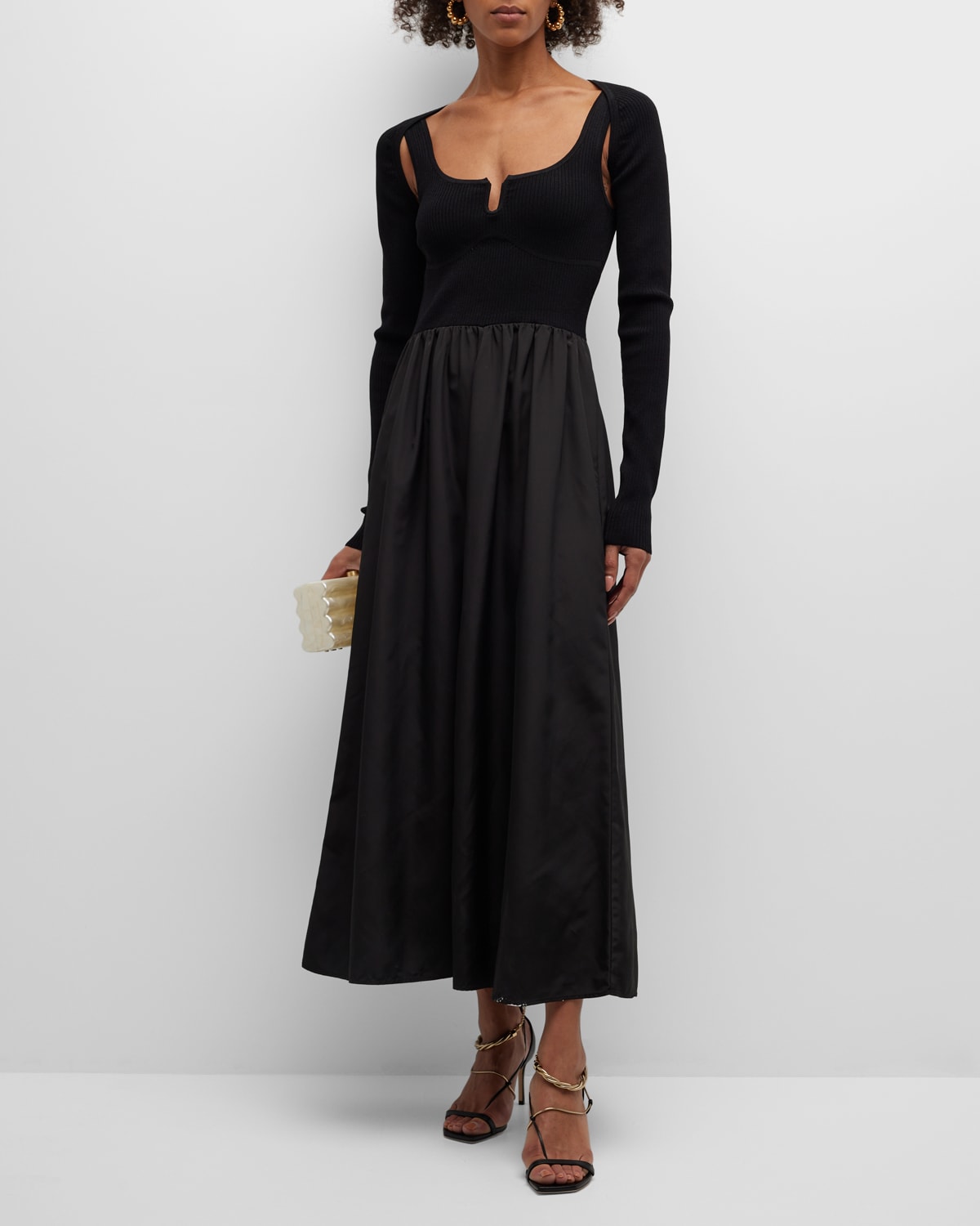 Elleme Devored Mixed Media Maxi Dress | Neiman Marcus