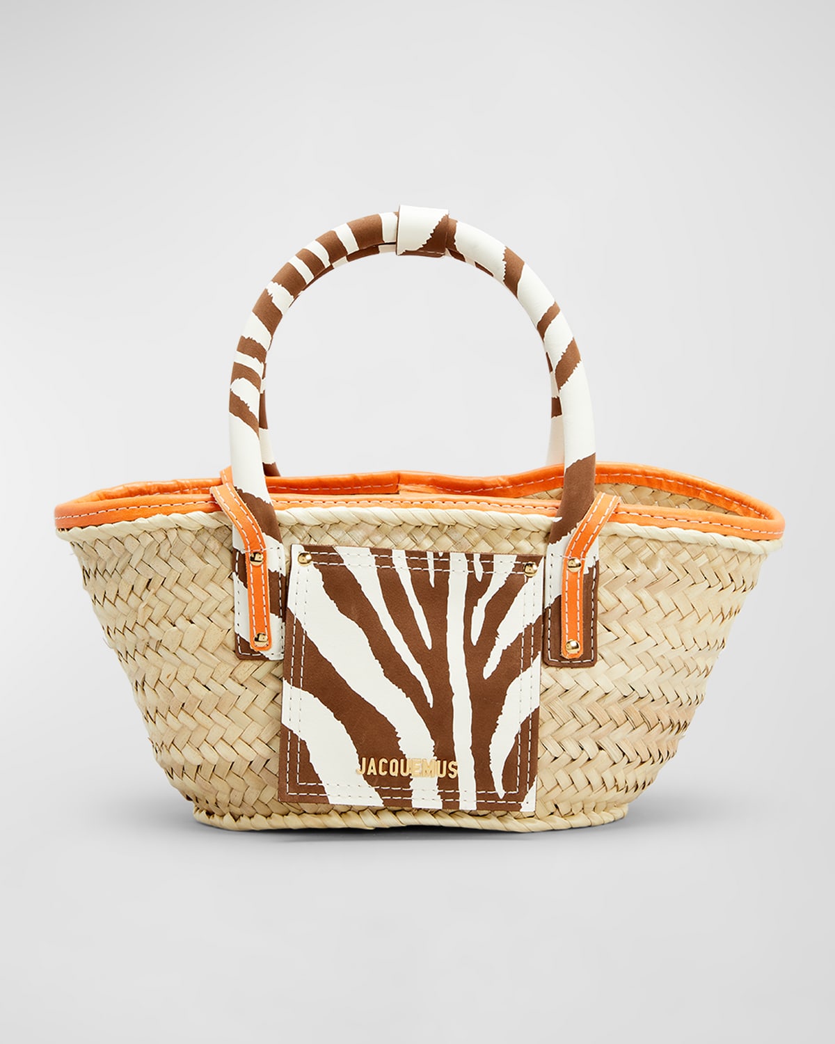 Jacquemus Le Panier Soli Raffia Top-Handle Bag | Neiman Marcus