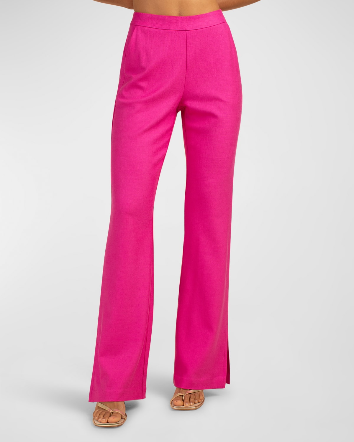 Trina Turk Hush 2 Side-Slit High-Rise Pants | Neiman Marcus