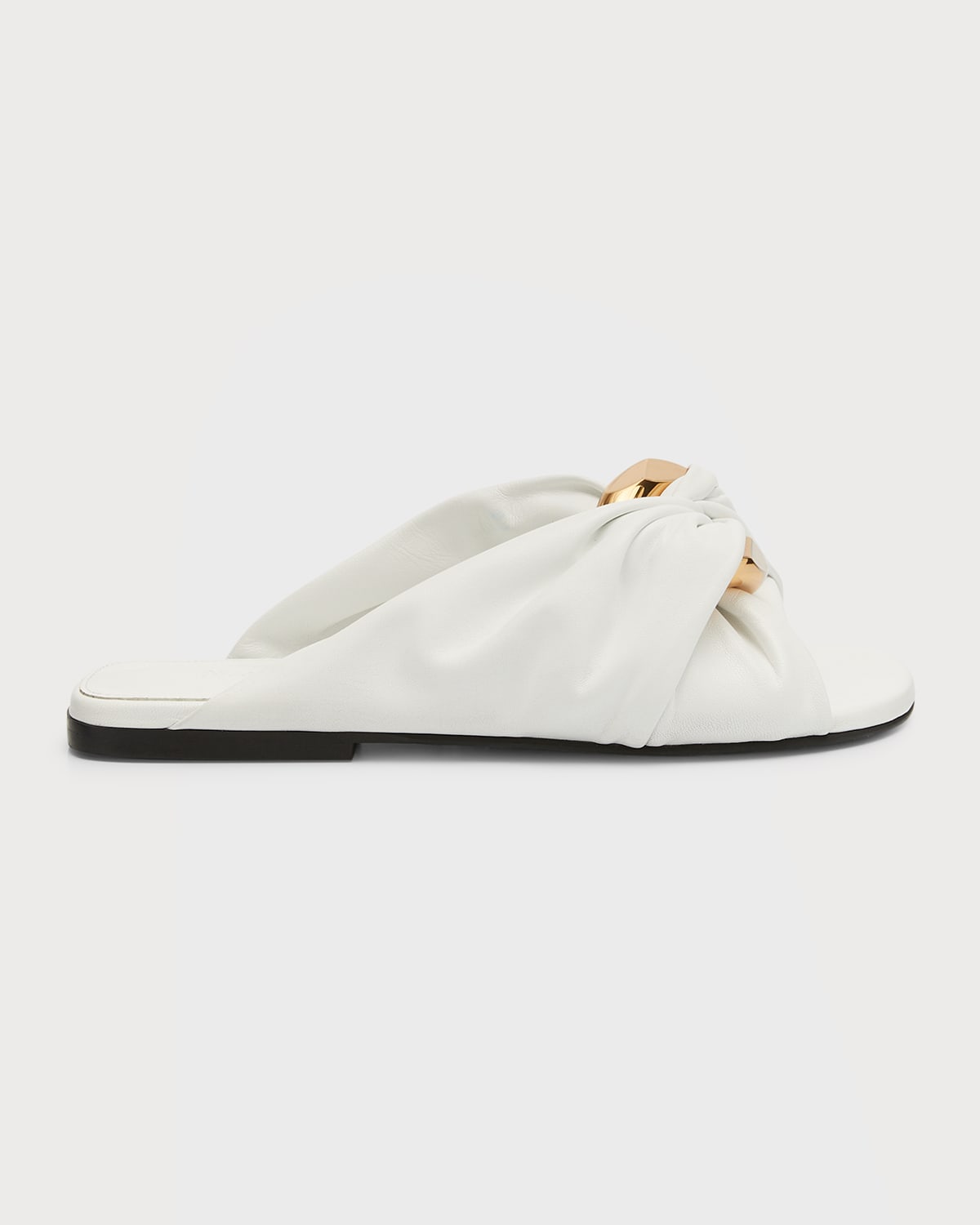 JW Anderson Twist Chain Denim Slide Sandals Neiman Marcus