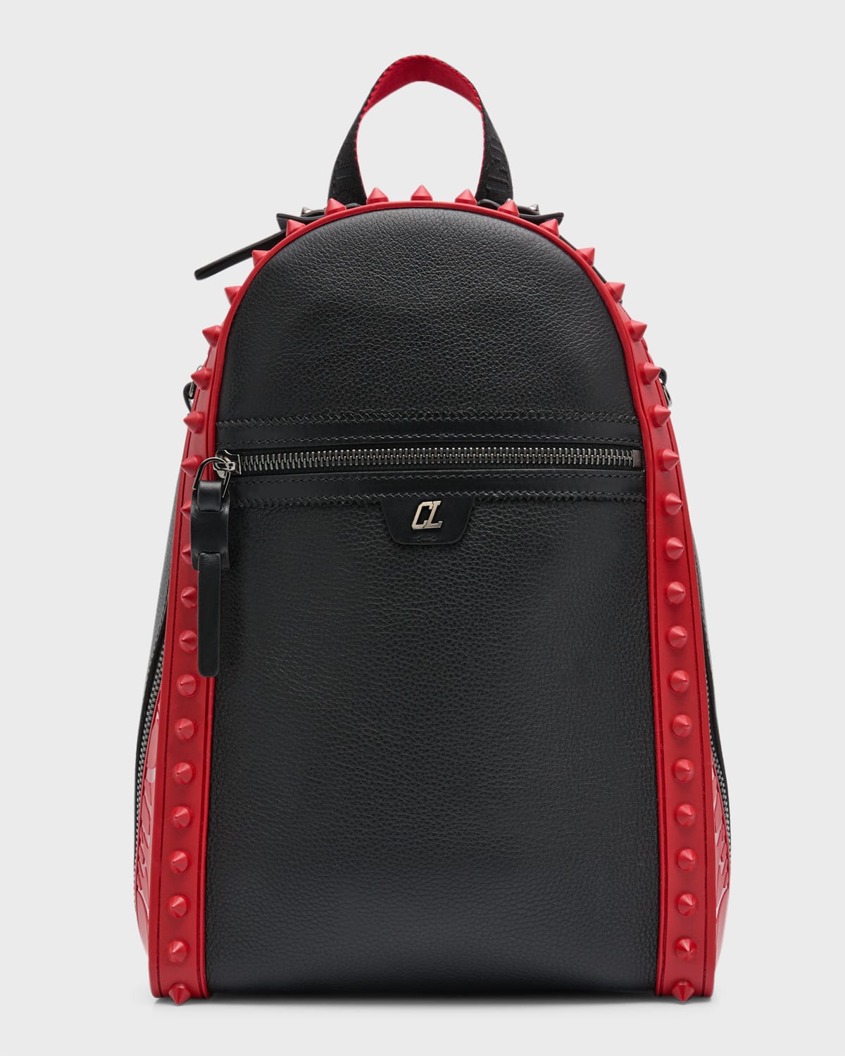 Christian Louboutin Men's Spiked Red Sole Leather Backpack | Neiman Marcus