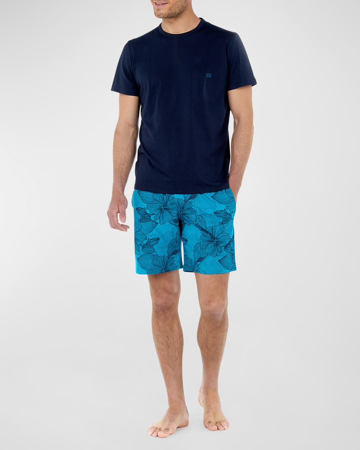 Petite Plume Men's Seafarer Tartan Short Pajama Set Neiman Marcus