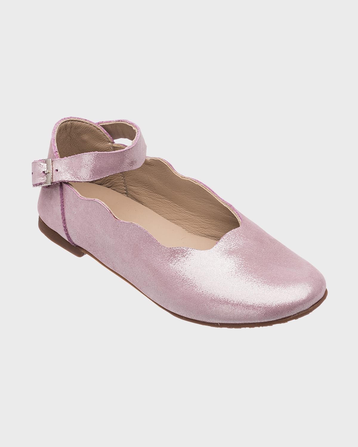 Elephantito Girl's Camille Metallic Leather Flats, Toddler/Kids