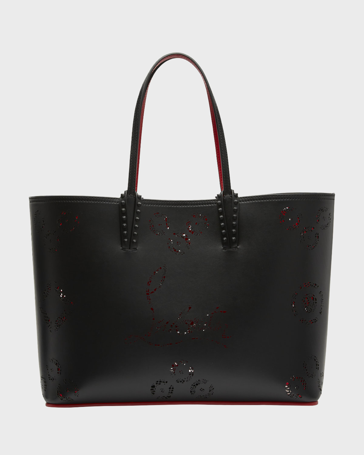 Christian Louboutin Cabata Mini CL Logo Perforated Tote Bag | Neiman Marcus