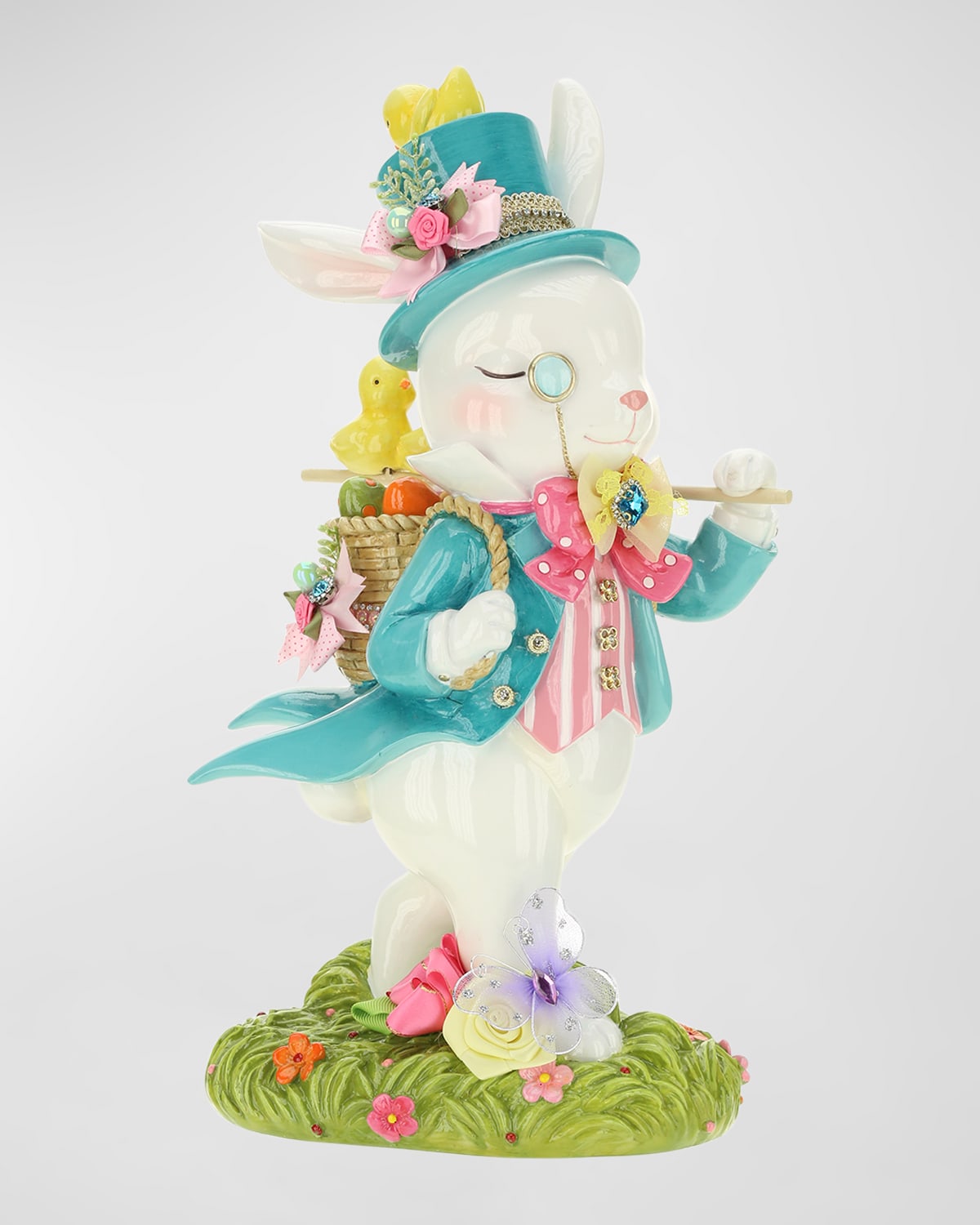 Mark Roberts Jeweled Rabbit with Basket 14" Neiman Marcus