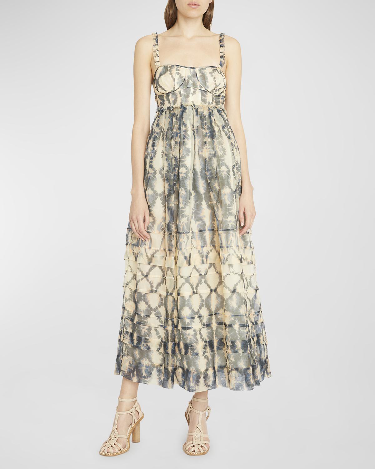 Ulla Johnson Priscilla Silk Organza Midi Bustier Dress