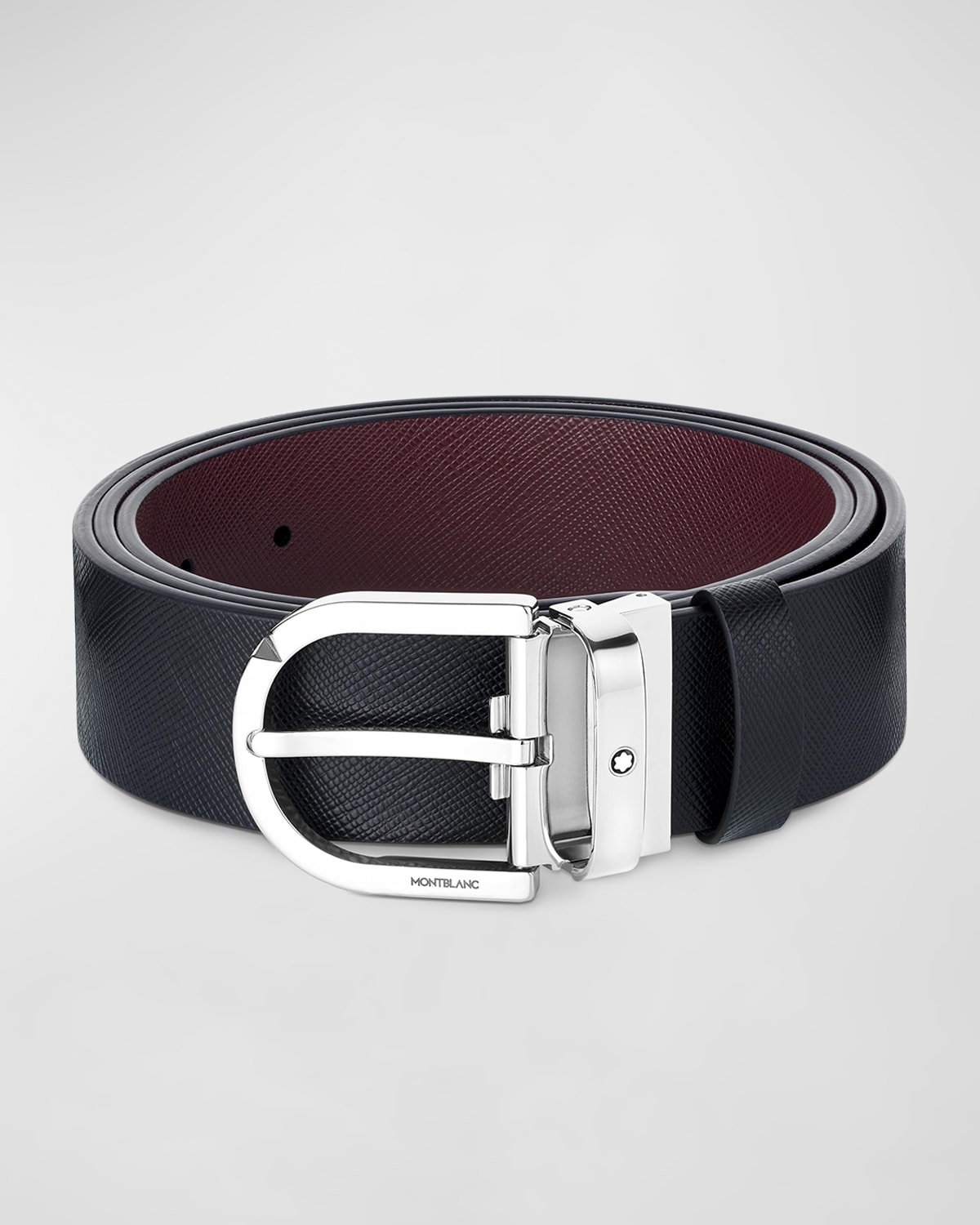 Montblanc Men's Horseshoe Reversible Leather Belt | Neiman Marcus