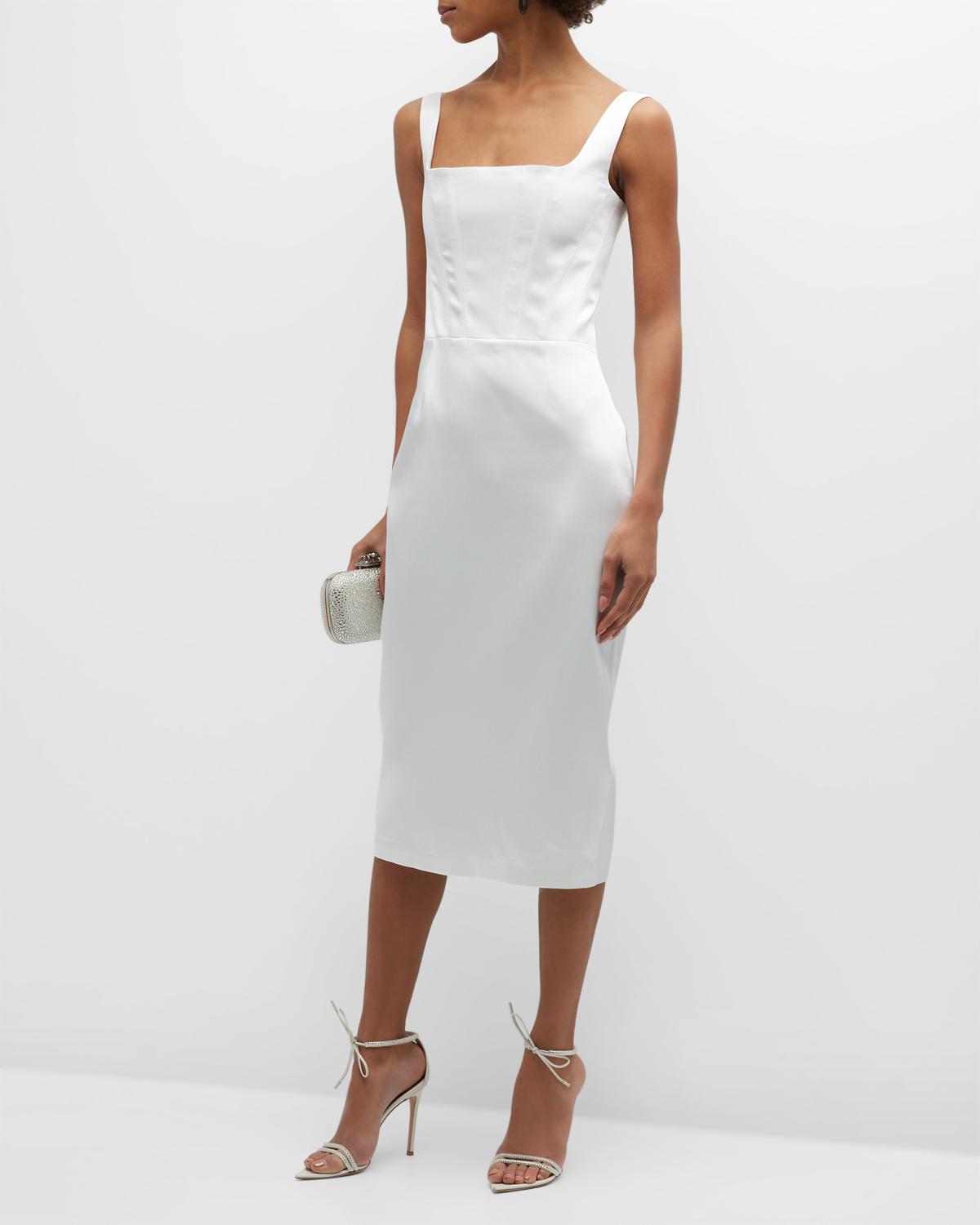 A-Line Evening Gown Elegant Dress Formal Performance Floor Length Sleeveless Square Neck Satin with Bow(s) Pleats