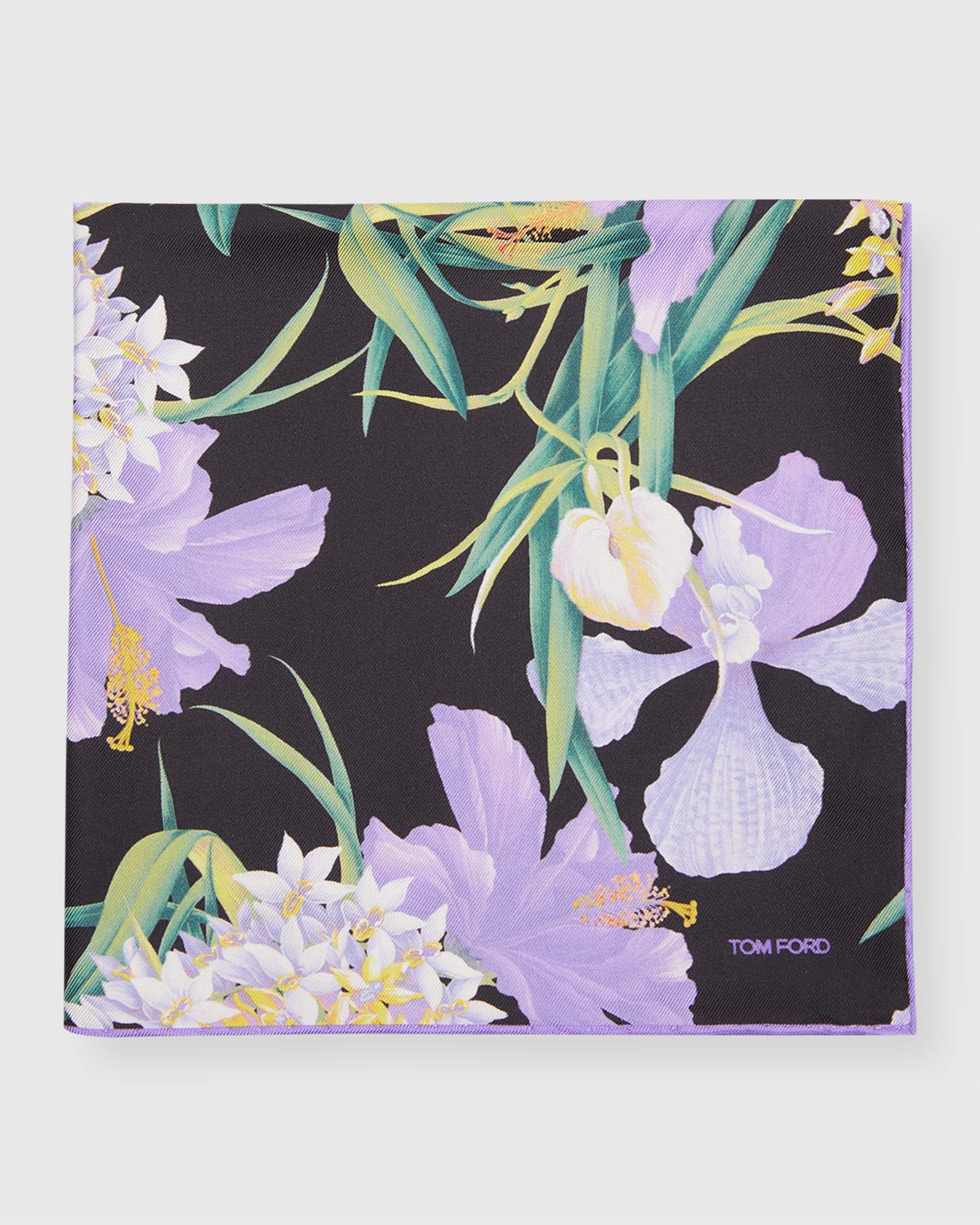 TOM FORD Men's MicroLogo Silk Pocket Square Neiman Marcus