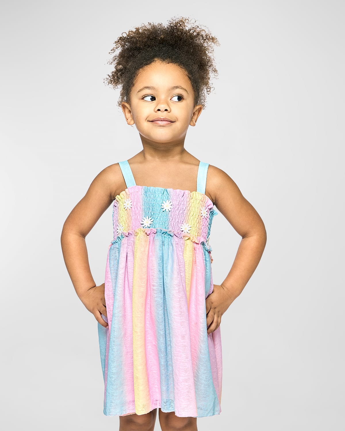 Girl's Rainbow Velour Tulle Dress | Neiman Marcus