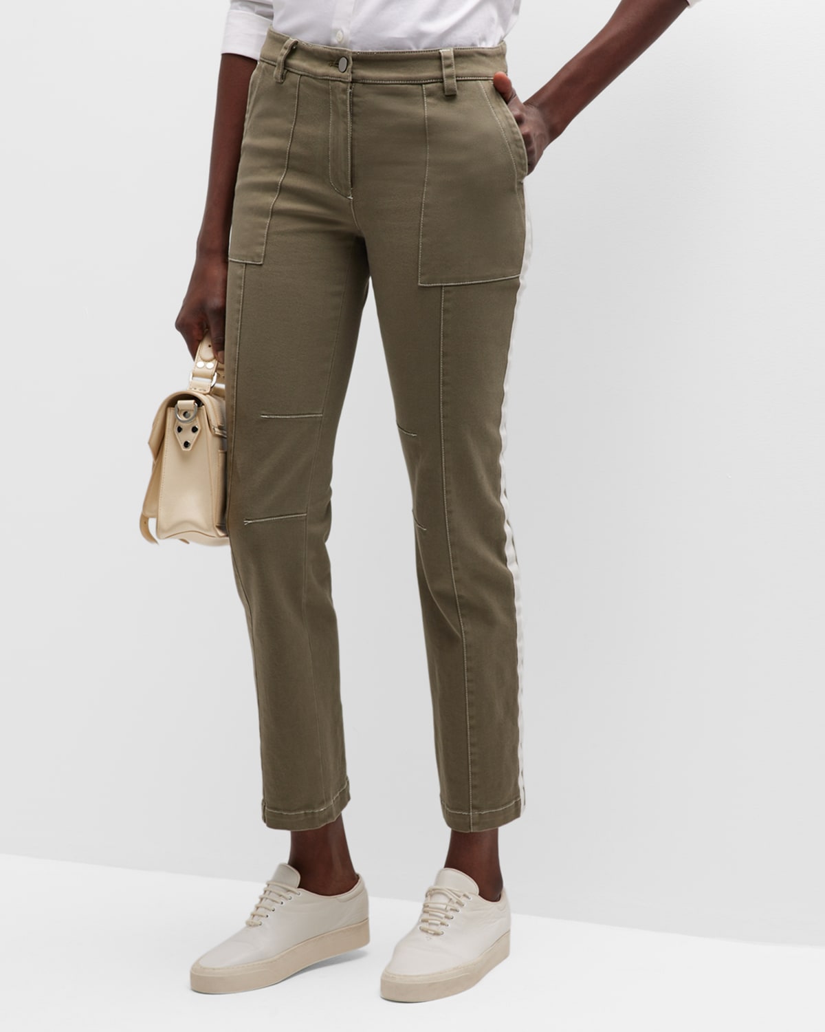 Ralph Lauren Collection Mitchell Metallic Lame SlimLeg Ankle Cargo