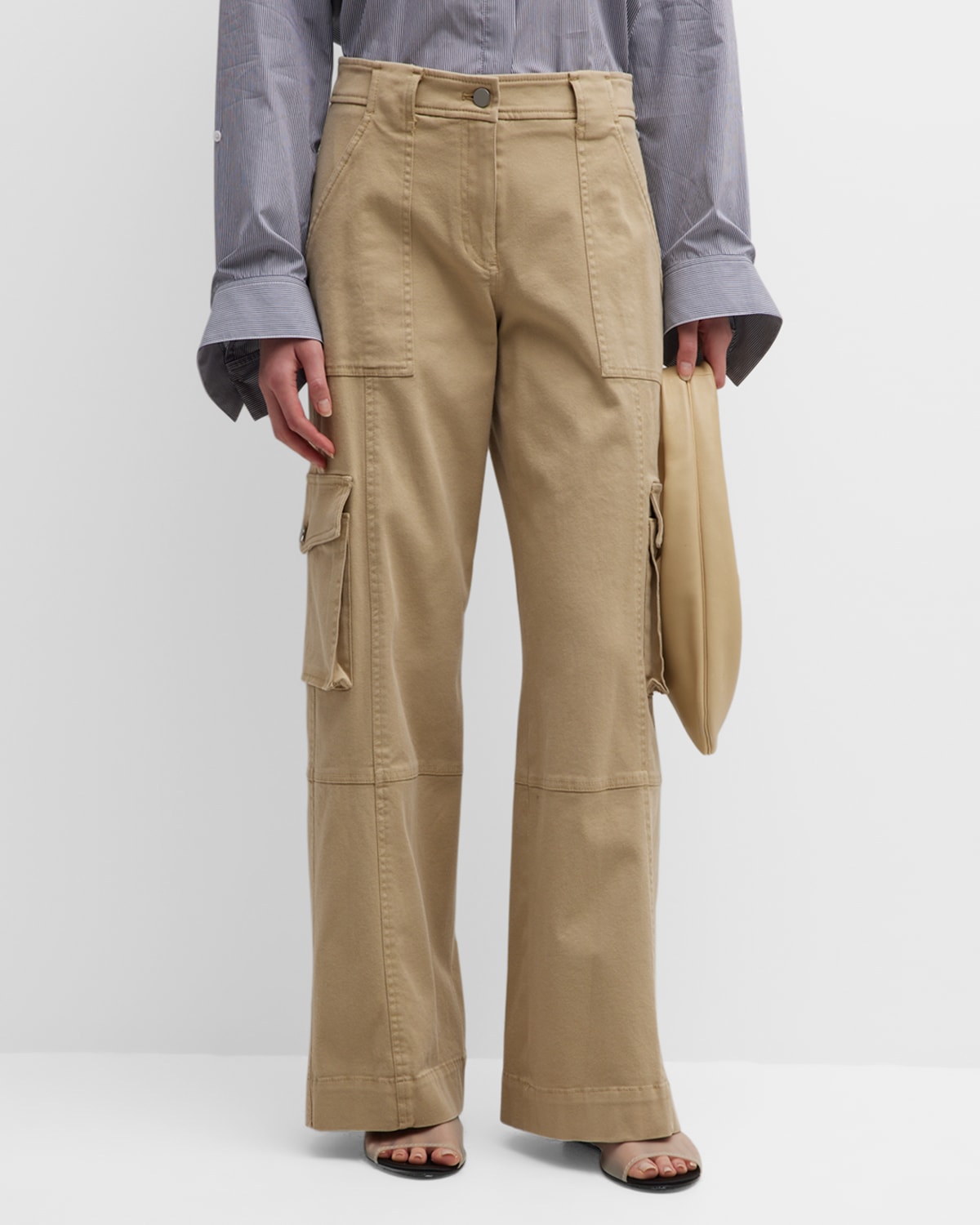 Proenza Schouler White Label Cotton-Twill Belted Cargo Pants | Neiman ...
