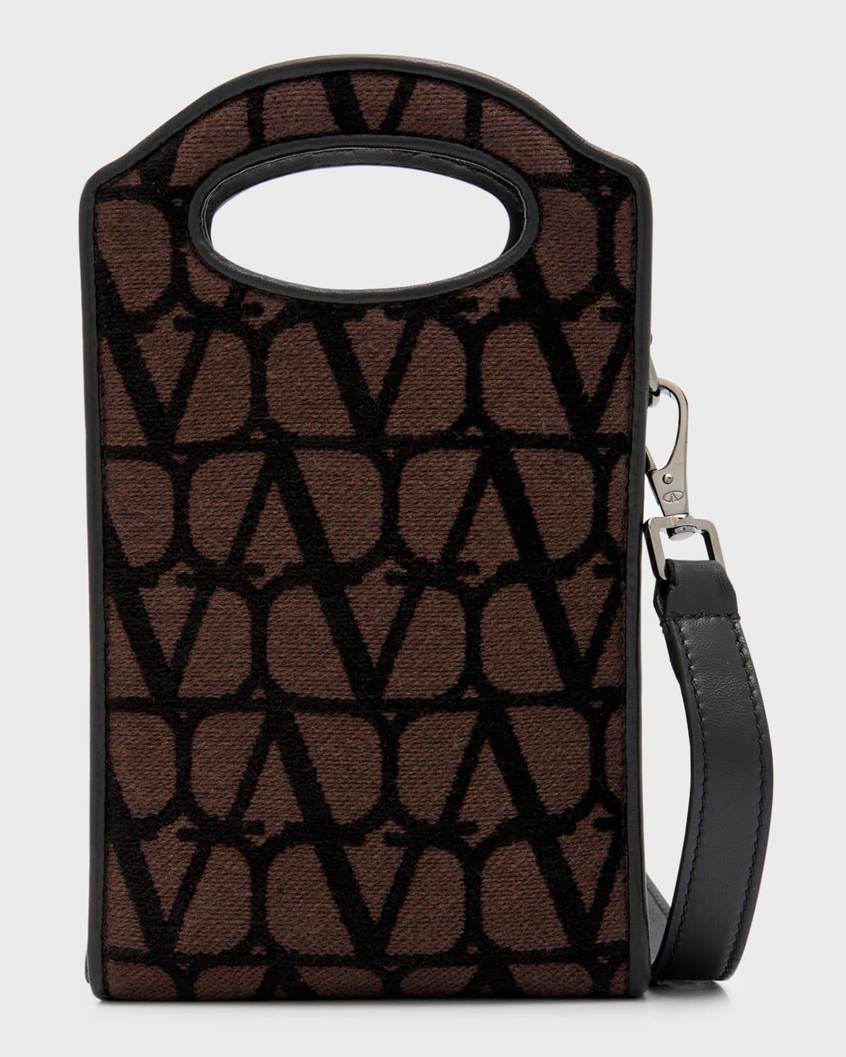 Black Leather Buckle Sling Crossbody Bag by Valentino Garavani main image 0