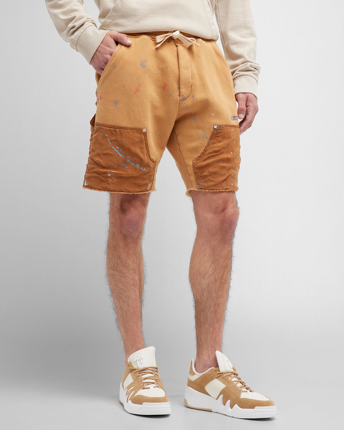 PRPS Men's LeopardPrint Sweat Shorts Neiman Marcus