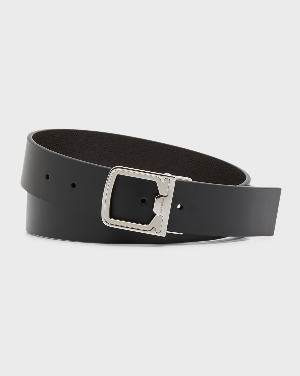 Ferragamo Men's Adjustable Leather Belt | Neiman Marcus