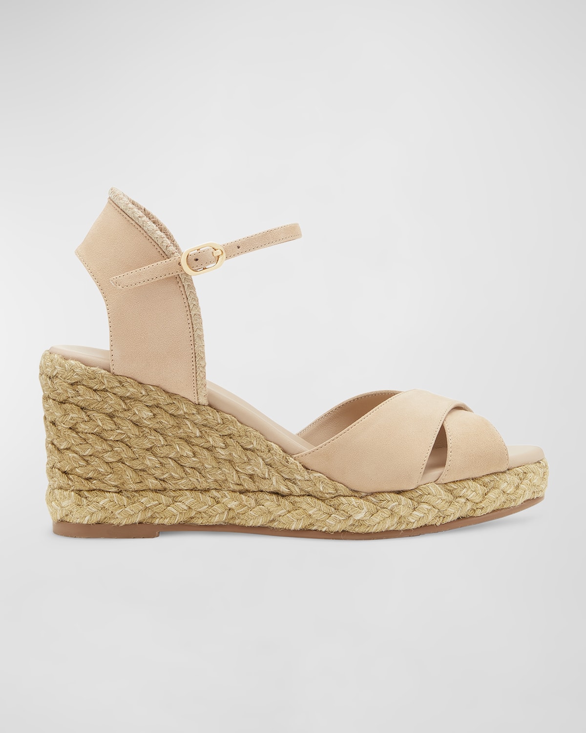 Stuart Weitzman Playa Metallic Leather Wedge Espadrilles | Neiman Marcus