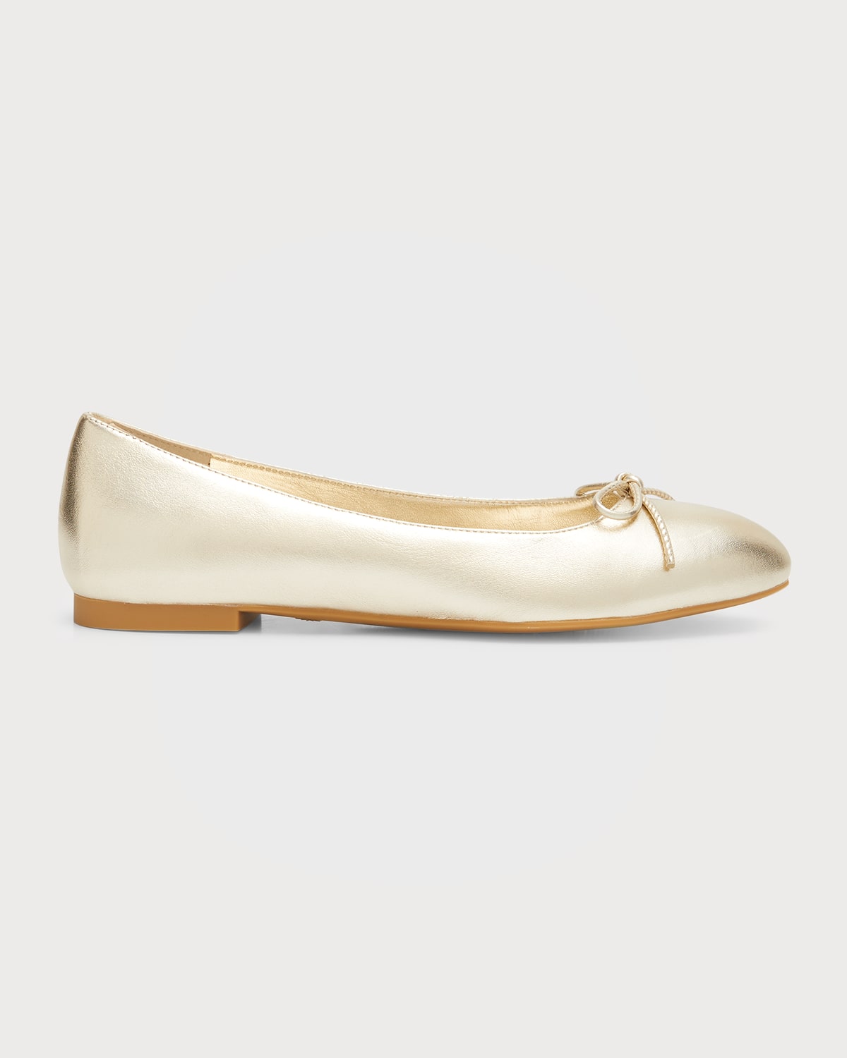 Stuart Weitzman Leather Bow Ballerina Flats Neiman Marcus