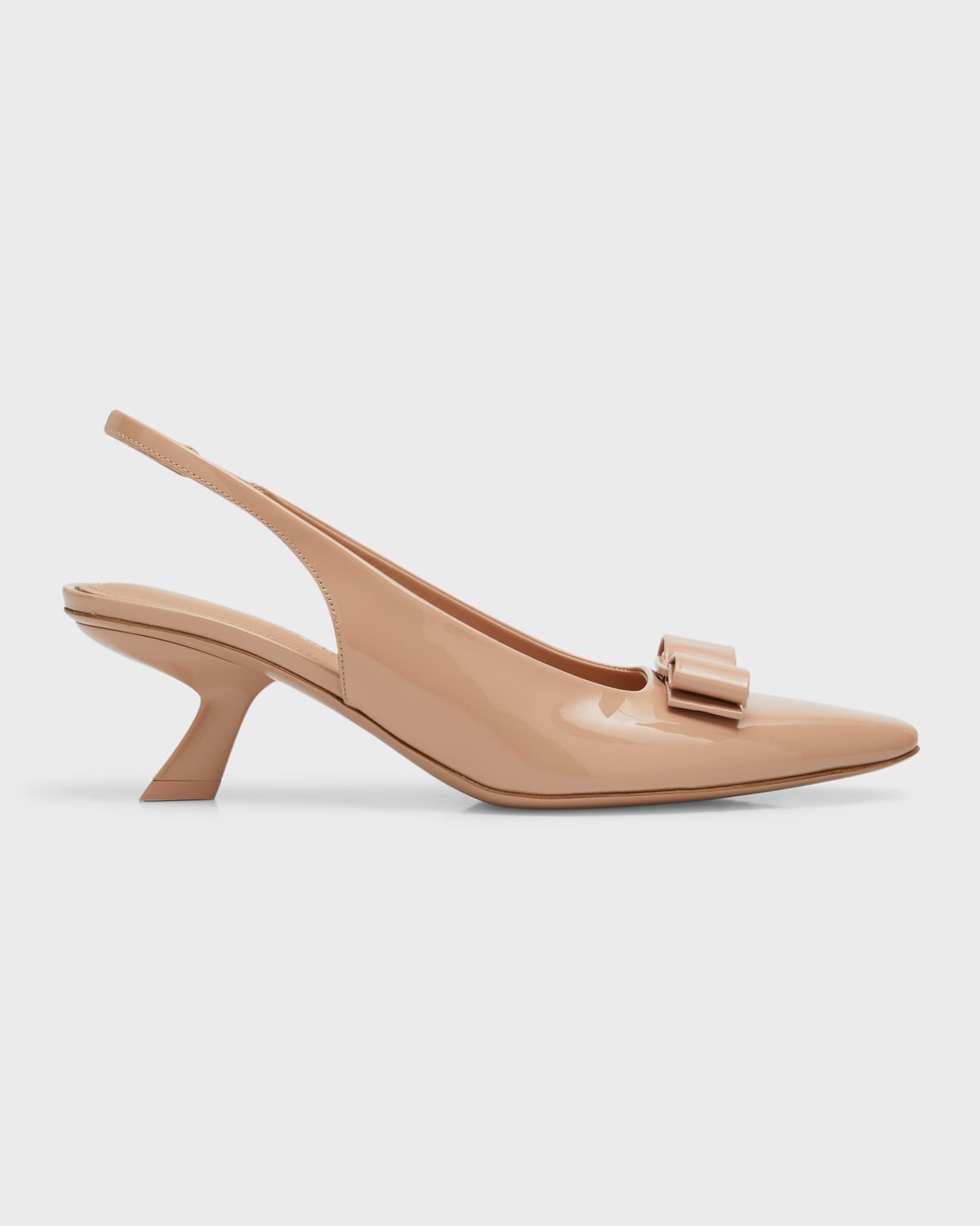 Ferragamo Erica Leather Bow Comma-Heel Pumps | Neiman Marcus