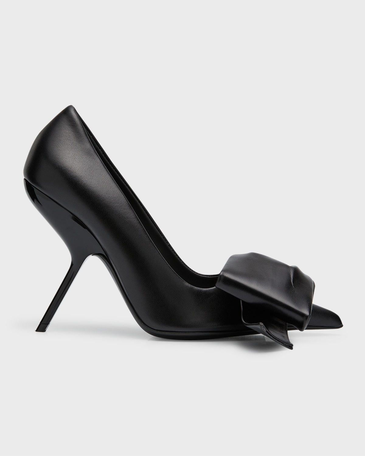 Ferragamo Erica Leather Bow Comma-Heel Pumps | Neiman Marcus