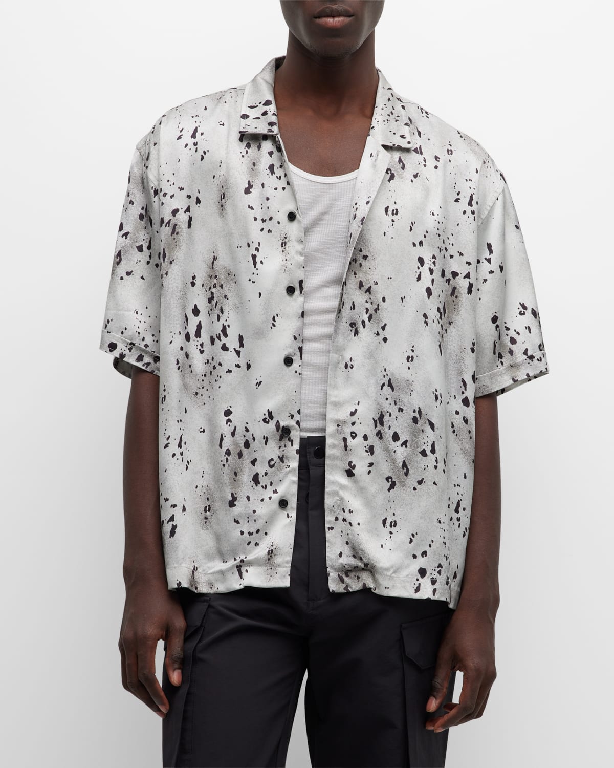 Stampd Men's Camo Leopard Camp Shirt Neiman Marcus